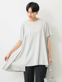 【SALE／11%OFF】AMERICAN HOLIC キレイcotton切替ヘムカットチュニック/綿100%/アシンメトリー/体型カバー/夏/春/24SS アメリカン ホリック トップス カットソー・Tシャツ ブラック ブルー ホワイト グレー