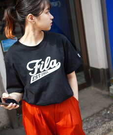 FILA ベースボールロゴテイストTシャツ ジップファイブ トップス カットソー・Tシャツ