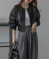 【SALE／50%OFF】La-gemme ダブルジップ シアーブルゾン ラジュール ジャケット・アウター ブルゾン・ジ…