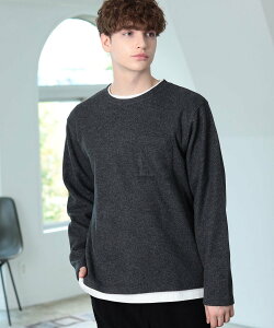 �ySALE�^50%OFF�zBEAMS HEART MEN �N�� �t�F�C�N���C���[ �����O�X���[�u T�V���c �r�[���X �A�E�g���b�g �g�b�v�X �J�b�g�\�[�ET�V���c �O���[ �O���[�� �l�C�r�[ �x�[�W��