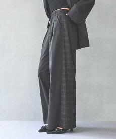 【SALE／37%OFF】PAGEBOY 【2サイズ展開/セットアップ対応】チェックMIXパンツ【WEB先行予約】 ページボーイ パンツ その他のパンツ ブラック グレー【送料無料】