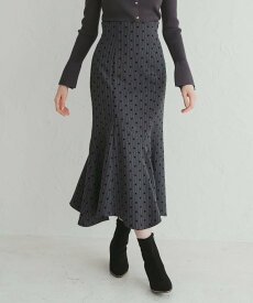 31 Sons de mode 2025秋冬新作 ストライプドットフロッキーマーメイドスカート トランテアン ソン ドゥ モード スカート その他のスカート グレー ブラウン【送料無料】