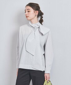 UNITED ARROWS C ビッグリボン ボウタイ ブラウス ユナイテッドアローズ トップス シャツ・ブラウス ブルー ホワイト【送料無料】