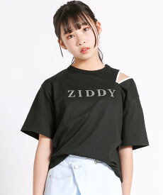 ZIDDY ロゴラインストーン肩明きTシャツ(130~160cm) ベベ オンライン ストア トップス カットソー・Tシャツ ブラック パープル