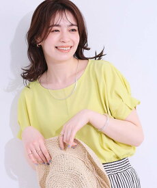 【SALE／50%OFF】SHOO・LA・RUE 【S-LL/UV/プチプラ】お袖タックで好印象 デザインTシャツ シューラルー トップス カットソー・Tシャツ ブラウン イエロー ブラック ホワイト ブルー