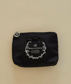 Maison de FLEUR サテンリボンティッシュケース メゾン ド フルール 財布・ポーチ・ケース ポーチ ピンク ブラック