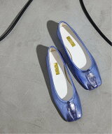GRISE 《追加》GRISEレザースクエアプリーツフラット ルタロン シューズ・靴 その他のシューズ・靴 ブル…