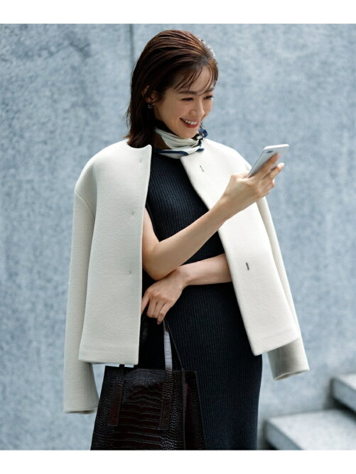 23区 マガジン掲載 ダブルクロスベロアノーカラーショートコート 番号l32 Rakuten Fashion 楽天ファッション 旧楽天ブランドアベニュー Bw4276