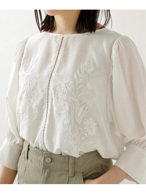 Ray Cassin シルクサテン刺繍入りボリューム袖ブラウス Rakuten Fashion 楽天ファッション 旧楽天ブランドアベニュー Cp76