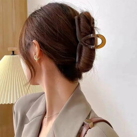 【SALE／30%OFF】miniministore ヘアクリップ大きめアクリルバンスクリップ ミニミニストア ヘアアクセサリー バレッタ・ヘアクリップ・ヘアピン ホワイト カーキグリーン ブラウン グレー