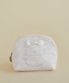 Maison de FLEUR サテンリボンラウンドポーチ メゾン ド フルール 財布・ポーチ・ケース ポーチ ピンク ブラック