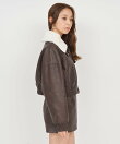フェイクビンテージレザー2wayショートジャケット