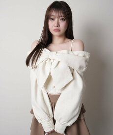 【SALE／34%OFF】LIP SERVICE LIP SERVICE/(W)リボンオフショルロングスリーブトップス リップサービス トップス シャツ・ブラウス ピンク ブラック ホワイト グレー ブルー【送料無料】