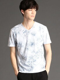 【SALE／50%OFF】NICOLE CLUB FOR MEN ボタニカルフォイルプリントTシャツ ニコル トップス カットソー・Tシャツ レッド ホワイト グレー ブラック