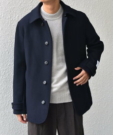 【SALE／10%OFF】SHIPS any SHIPS any: PURE WOOL MELTON シングル Pコート 25AW◇ シップス ジャケット・アウター ピーコート グレー ベージュ ネイビー ブラック【送料無料】
