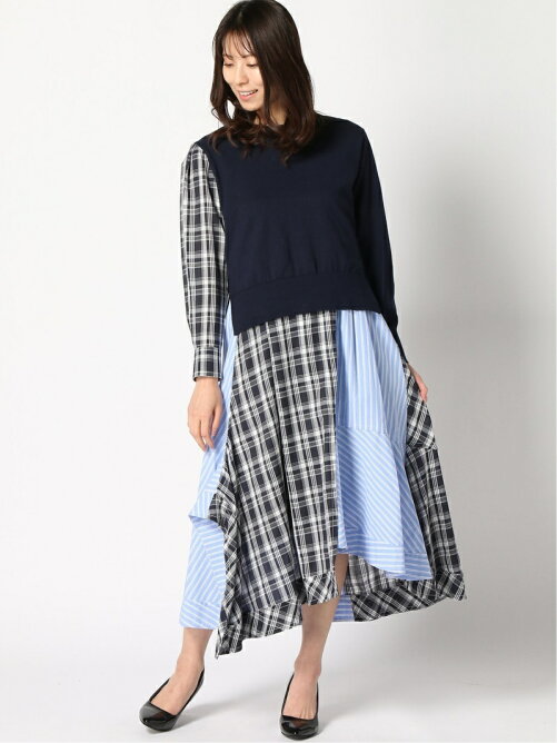 Lanvin En Bleu ニットコンビmixパターンワンピース Rakuten Fashion 楽天ファッション 旧楽天ブランドアベニュー Cf7278