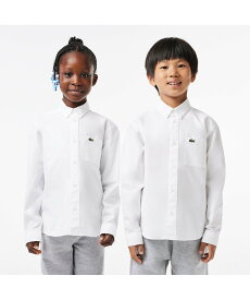 【SALE／50%OFF】LACOSTE BOYS 配色パッチポケットボタンダウンシャツ ラコステ トップス シャツ・ブラウス ホワイト ブルー【送料無料】