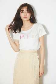 【SALE／20%OFF】rienda Prier T-SH リエンダ トップス カットソー・Tシャツ ホワイト ブラック イエロー ピンク ブルー