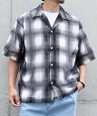 【SALE／50%OFF】SHIPS any SHIPS any: メッシュ オンブレチェック / ウェーブ パターン オープンカラー シアー シャツ◇ シップス トップス シャツ・ブラウス ブルー ネイビー グレー ブラウン