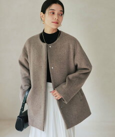 UNITED ARROWS green label relaxing [size SHORTあり]アンゴラビーバー ノーカラー ミドル コート ユナイテッドアローズ グリーンレーベルリラクシング ジャケット・アウター その他のジャケット・アウター グレー【送料無料】