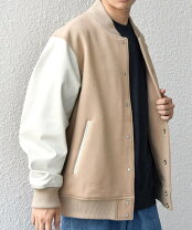 楽天市場】スタジャン（カラーベージュ）（メンズファッション）の通販