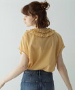 Vネックフリルカラーブラウス