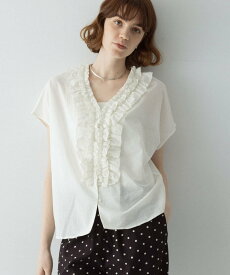 Sonny Label Vネックフリルカラーブラウス サニーレーベル トップス シャツ・ブラウス イエロー ブラック ホワイト ブルー【送料無料】