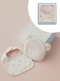 gelato pique 【ラッピング済み】【BABY】ベアニットキャップ&スタイ2点セット ギフトBOX ジェラートピケ マタニティウェア・ベビー用品 スタイ・よだれかけ ベージュ ピンク【送料無料】