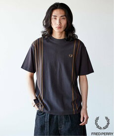 JOURNAL STANDARD 《予約》【FRED PERRY for JOURNAL STANDARD】ストライプピケ Tシャツ ジャーナル スタンダード トップス カットソー・Tシャツ グレー ネイビー レッド【送料無料】