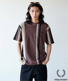 JOURNAL STANDARD 《予約》FRED PERRY for JOURNAL STANDARD / ストライプピケ Tシャツ ジャーナル スタンダード トップス カットソー・Tシャツ グレー ネイビー レッド【送料無料】