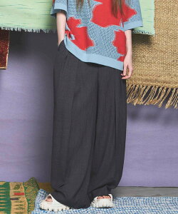 MAISON SPECIAL Triacetate Prime-Wide Two-tuck Slacks ���]���X�y�V���� �p���c �X���b�N�X�E�h���X�p���c �u���b�N �x�[�W�� �O���[�y���������z