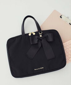 Maison de FLEUR リボンチャーム付きPCケース メゾン ド フルール インテリア・生活雑貨 その他のインテリア・生活雑貨 ピンク ブラック【送料無料】