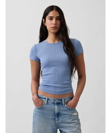 【SALE／62%OFF】GAP (W)ポインテール クルーネックTシャツ ギャップ トップス カットソー・Tシャツ ホワイト イエロー ピンク ブルー
