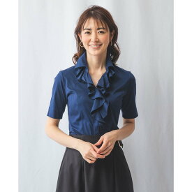 【SALE／40%OFF】NARACAMICIE 衿付きフリルカットソーブラウス ナラカミーチェ トップス シャツ・ブラウス ネイビー ブラック ホワイト パープル【送料無料】