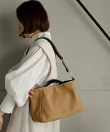 本革ハンドル2wayトートバッグ レディース ナイロン キャンバス