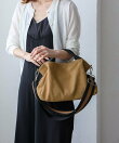 本革ハンドル2wayトートバッグ レディース ナイロン キャンバス