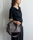 本革ハンドル2wayトートバッグ レディース ナイロン キャンバス