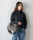 本革ハンドル2wayトートバッグ レディース ナイロン キャンバス