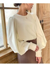 【SALE／55%OFF】JUNOAH パフスリーブボリューム長袖ブラウス ジュノア トップス シャツ・ブラウス ピンク カーキグリーン グレー ネイビー ブルー ベージュ ホワイト ブラック