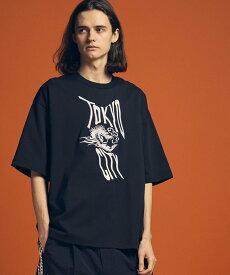 MAISON SPECIAL 「TOKYO CITY」Dragon Embroidery Prime-Over Crew Neck T-shirt メゾンスペシャル トップス カットソー・Tシャツ ブラック ホワイト【送料無料】