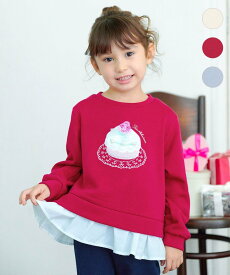 【SALE／50%OFF】ANY KIDS 裏シャギーレイヤード風トレーナー エニィ トップス スウェット・トレーナー ベージュ レッド ブルー