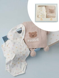 gelato pique 【ラッピング済み】【BABY】ベアブランケット&ボディースーツ&スタイ3点セット ギフトBOX ジェラートピケ マタニティウェア・ベビー用品 スタイ・よだれかけ ピンク ベージュ【送料無料】