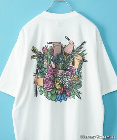 【SALE／37%OFF】coen Jeremy Yamamura*コーエン グラフィックプリントTシャツ コーエン トップス カットソー・Tシャツ ホワイト ブラック レッド