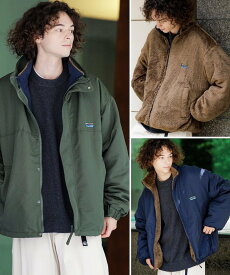 【SALE／20%OFF】FREAK'S STORE リバーシブルライナーセット 4way スタンドカラー ブルゾン / ナイロンフリース ライナーセット / 2枚セット 【限定展開】 25AW フリークスストア ジャケット・アウター ブルゾン・ジャンパー グレー ネイビー グリーン ベージュ 【送料無料】