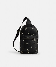 【SALE／60%OFF】COACH OUTLET 【公式】ウエスト パック・ライトニング ボルト プリント コーチ　アウトレット バッグ ボディバッグ・ウエストポーチ ブラック【送料無料】
