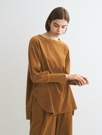 【SALE／50%OFF】three dots Compact velour loose top スリードッツ トップス カットソー・Tシャツ ホワイト ブラック ブラウン ネイビー【送料無料】