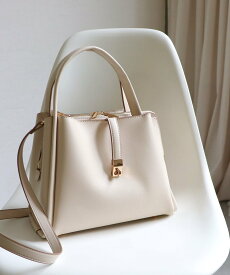 MIAN ひねり金具トートバッグ トライシル バッグ トートバッグ ホワイト ブラック ブラウン【送料無料】