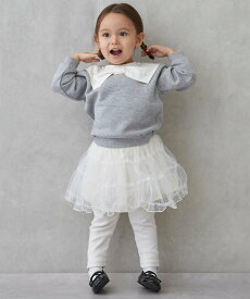 【SALE／30%OFF】petit main レギンスつきチュールスカート ナルミヤオンライン スカート その他のスカート グレー ピンク ホワイト