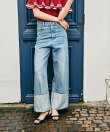 ターンアップデニムワイドパンツ
