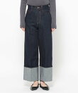 ターンアップデニムワイドパンツ